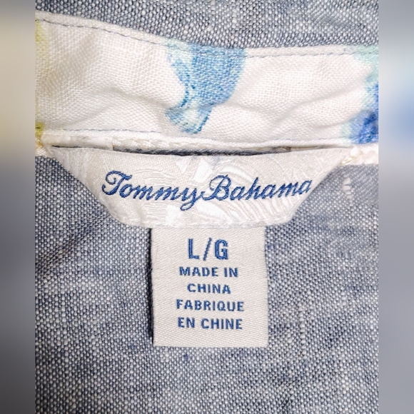 Tommy Bahama Women's Two Palms 100% Linen Midi Shirt Dress Size L - Picture 5 of 6